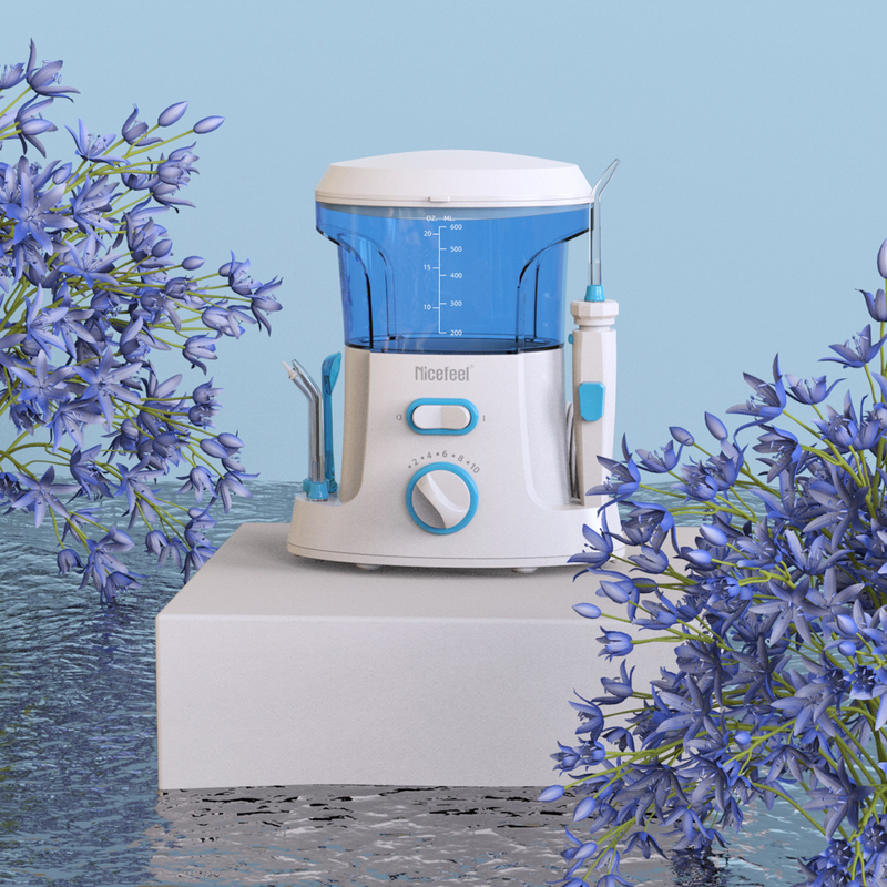 600 ml verstellbare ABS-Wasser-Zahnseide für den Familiengebrauch Oral Spa White Blue