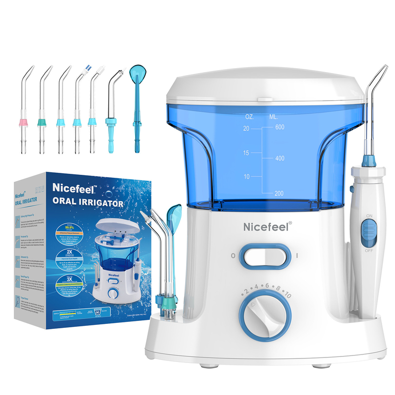 600 ml verstellbare ABS-Wasser-Zahnseide für den Familiengebrauch Oral Spa White Blue