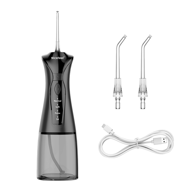 drahtloses Wasser Flosser batteriebetriebenes Mund-Irrigator des Schwarz-1400mAh
