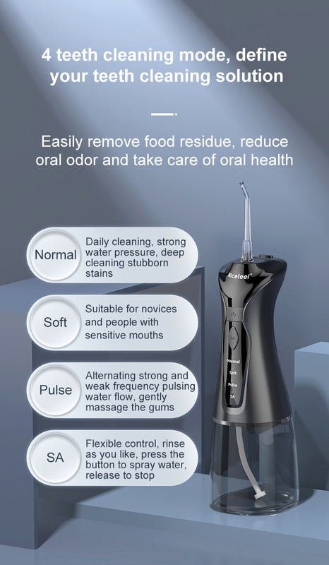 Tragbare Wasser Mundhygiene Nicefeel drahtlose Flosser-Art c-Aufladung