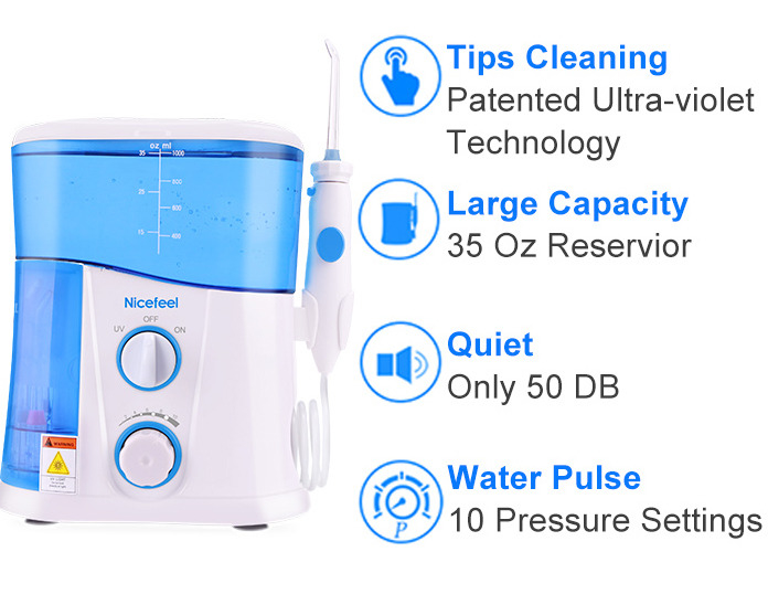 6 Stück elektrische Zahnbürste und Wasserflosser All-in-One für die Mundpflege