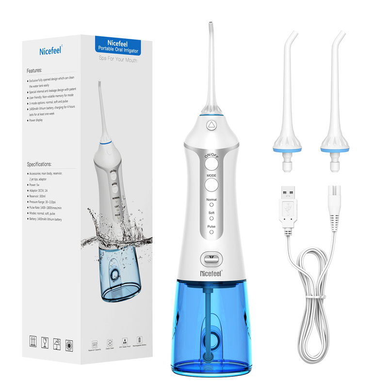 Kompakter Wasserflosser - 0,3 kg - Pulsfrequenz 1400-1700 Mal/min - 18,5*8,5*5,5 cm