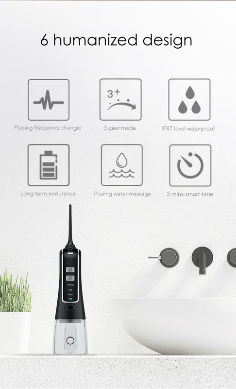 Drahtloser Mund-Irrigator 300ml Wasser-Behälter wasserdichtes der Dusche-IPX7 Wasser Flosser